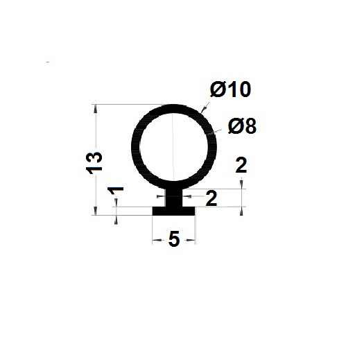 Hollow profile - 13x10 mm