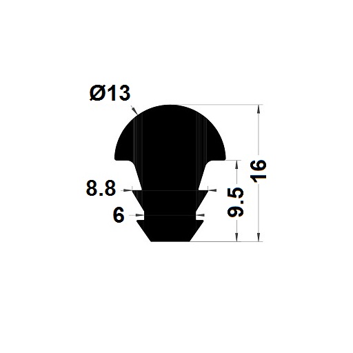 Gasket for finish - 16x13 mm