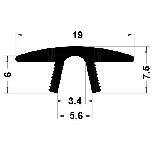 Joint cache-rainure - 7,50x19 mm