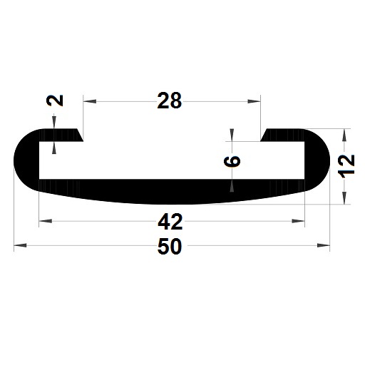 Edge covers profile - 12x50 mm