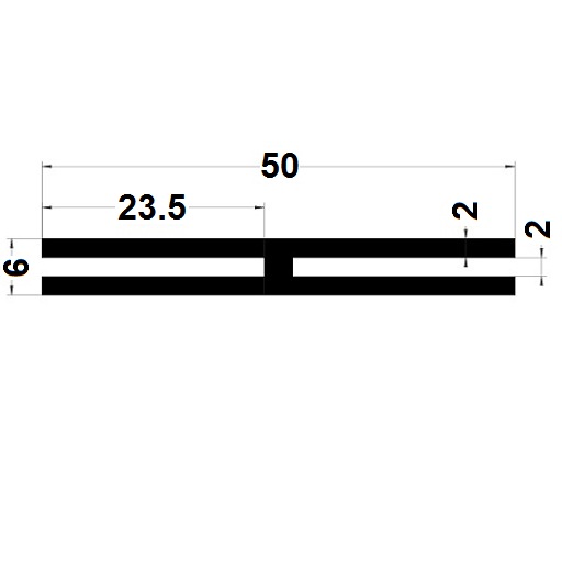 Profilé en H - 6x50 mm