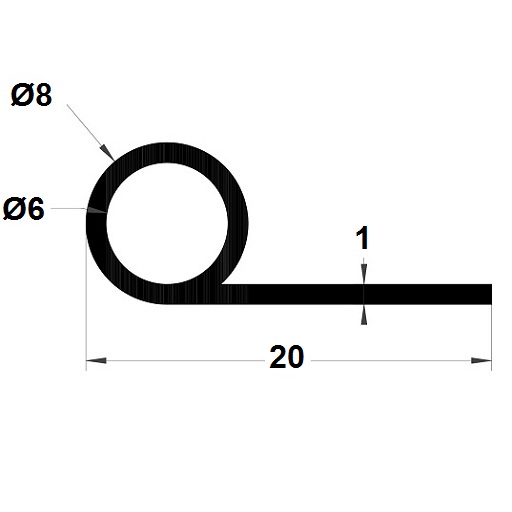 P Profile - 8x20 mm