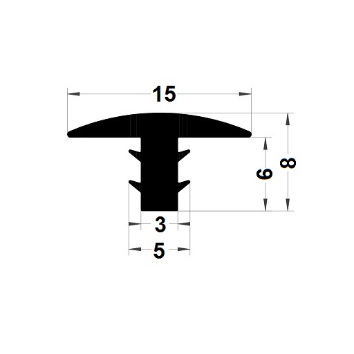 Gasket for finish - 8x15 mm