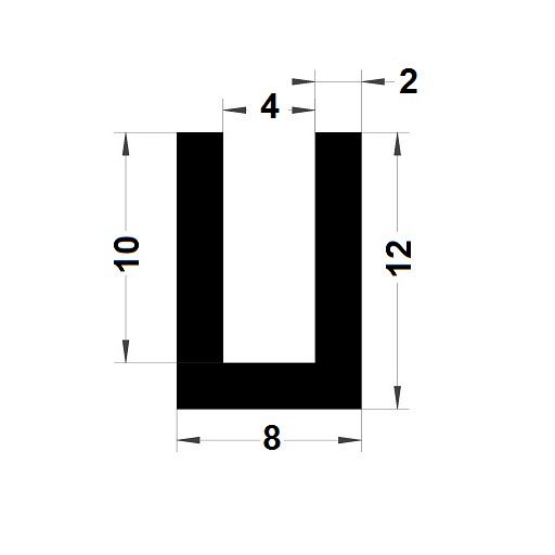 Profilé en U - 12x8 mm