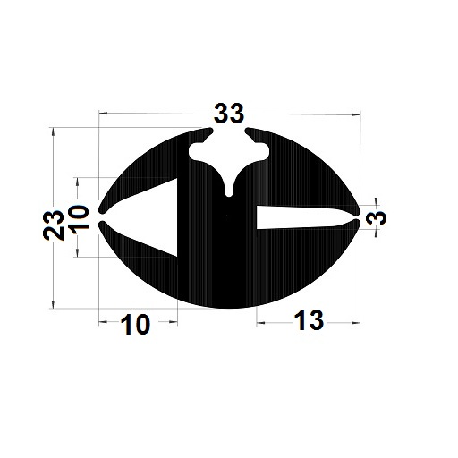 Windscreen seal - 23x33 mm