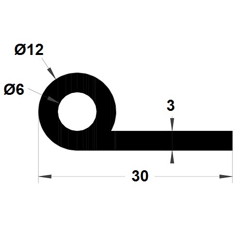 P Profile - 12x30 mm