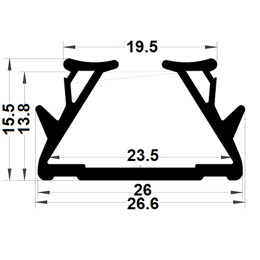 Glazing seal - 15,50x19,50 mm