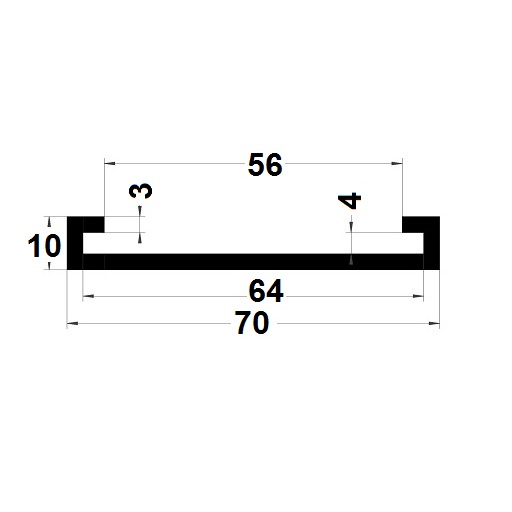 Edge covers profile - 10x70 mm