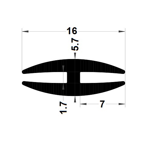 Profilé en H - 5,70x16 mm