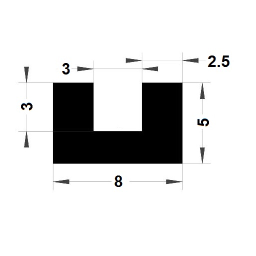 Profilé en U - 5x8 mm