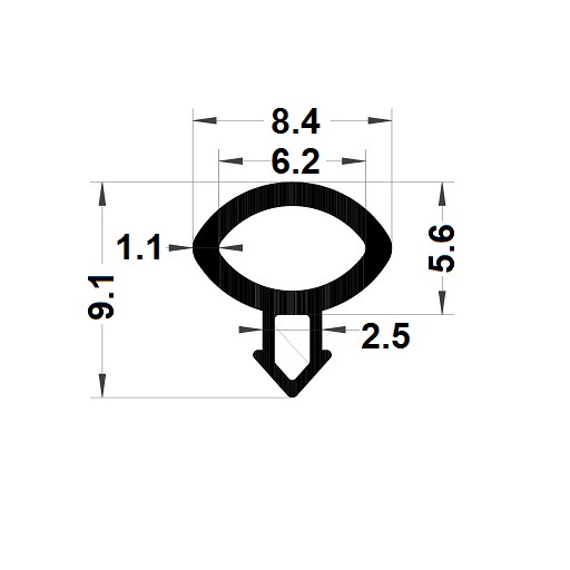 Joint tubulaire - 9,10x8,40 mm