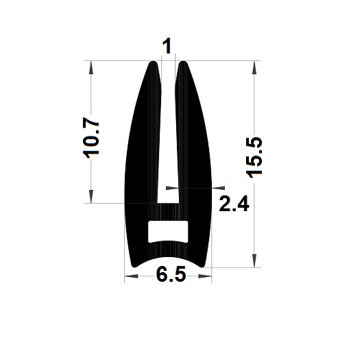 Profilé en U tubulaire - 15,50x6,50 mm