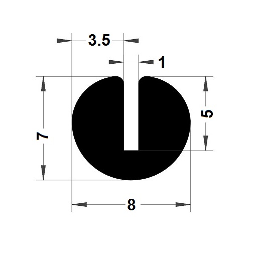 Round U Profile - 7x8 mm