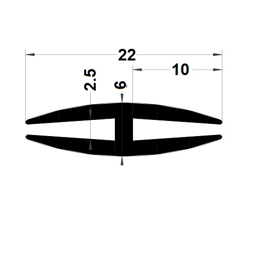 Profilé en H - 6x22 mm