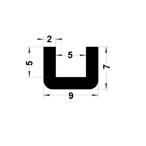 U Profile - 7x9 mm