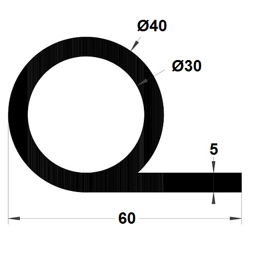 P Profile - 40x60 mm