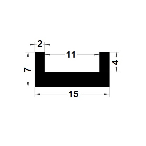 U Profile - 7x15 mm