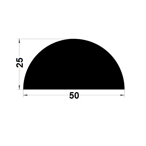 Bumper profile - 25x50 mm