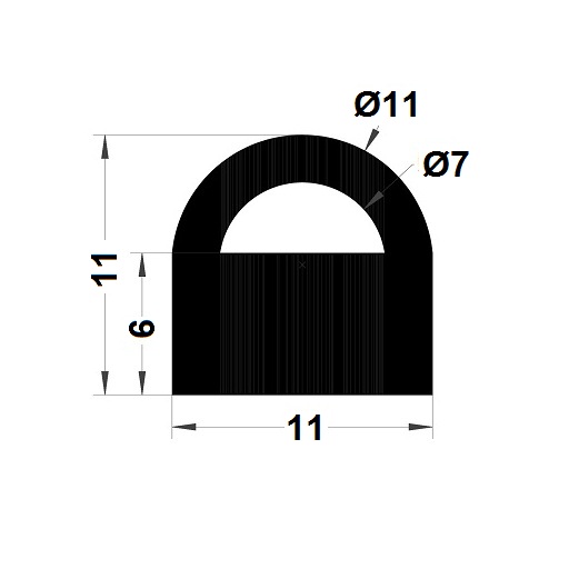 Hollow profile - 11x11 mm