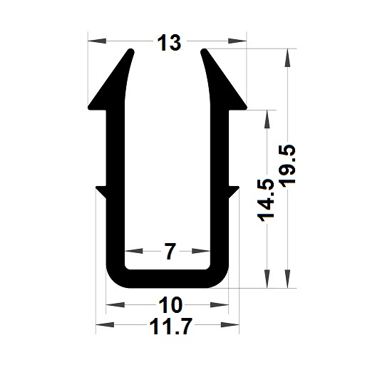 Glazing seal - 19,50x13 mm