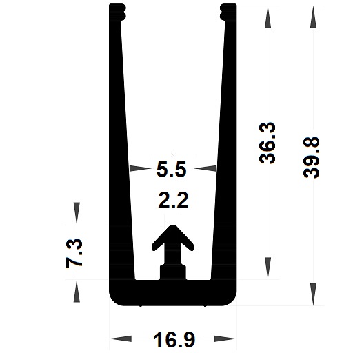 Joint véranda - 39,80x16,90 mm