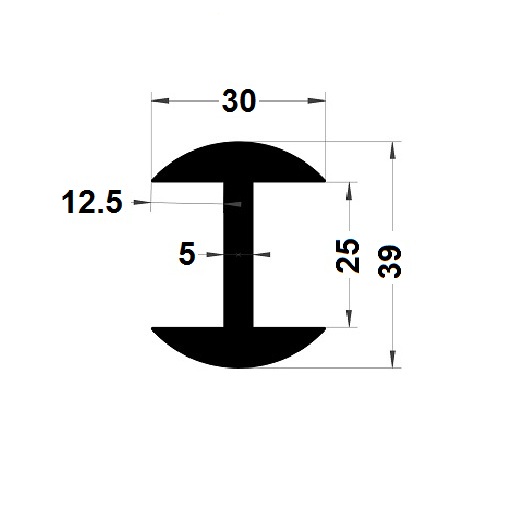 H profile - 39x30 mm