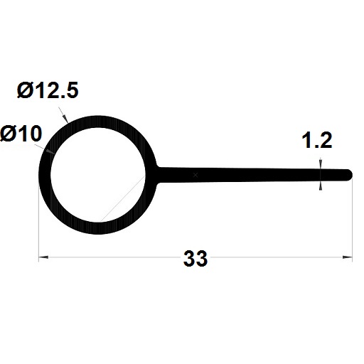 P Profile - 12,50x33 mm