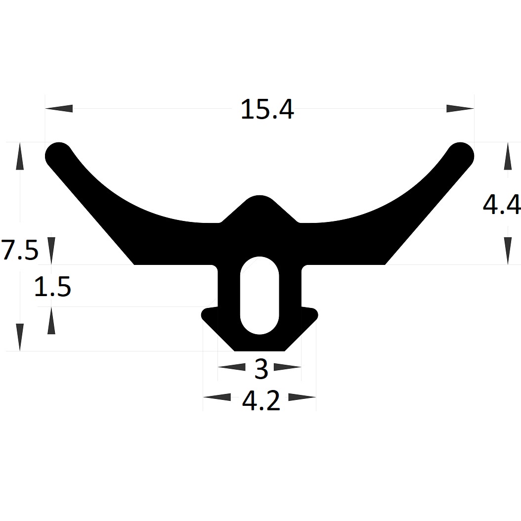 Sunroom carpentry gasket – 7,50x15,40 mm