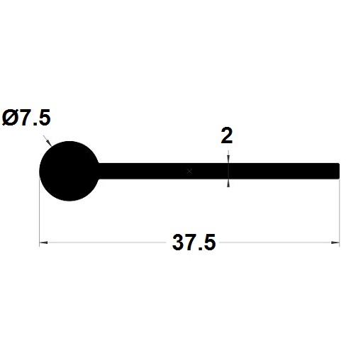 P Profile - 7,50x37,50 mm