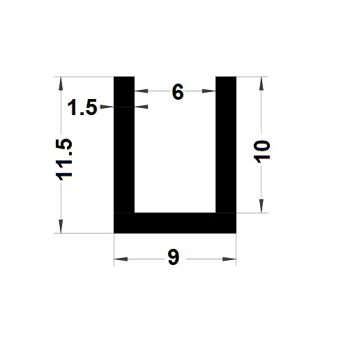 U Profile - 11,50x9 mm