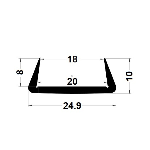 Profilé en U - 10x24,90 mm