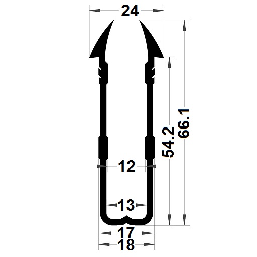Joint vitrage - 66,10x24 mm