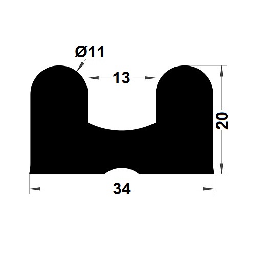 Bumper profile - 20x34 mm