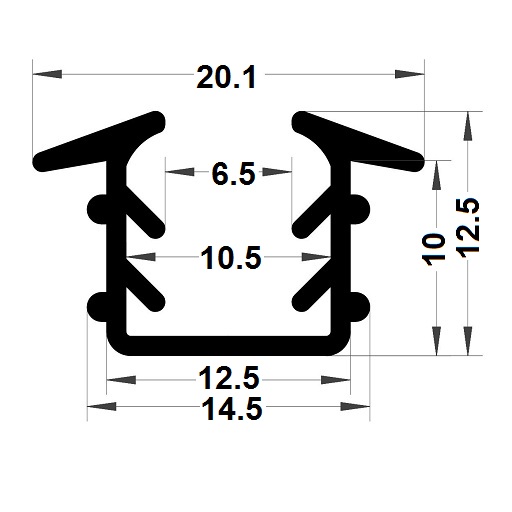 Glazing seal - 12,50x20,10 mm