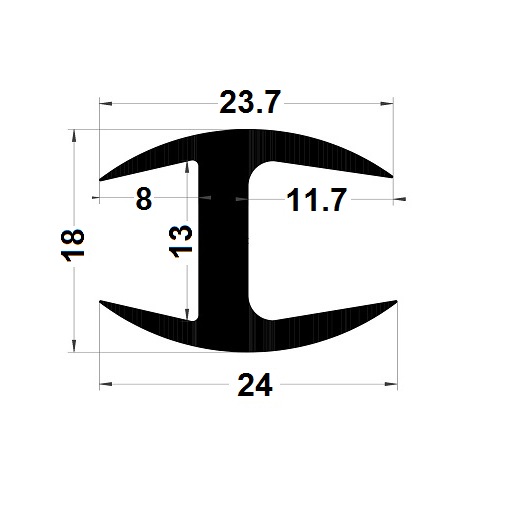 H profile - 18x23,70 mm