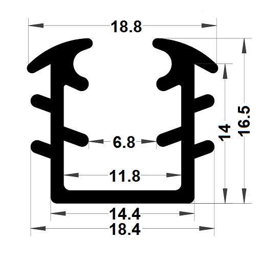 Glazing seal - 16,50x18,80 mm