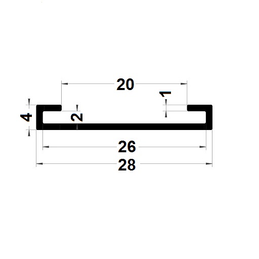 Edge covers profile - 4x28 mm