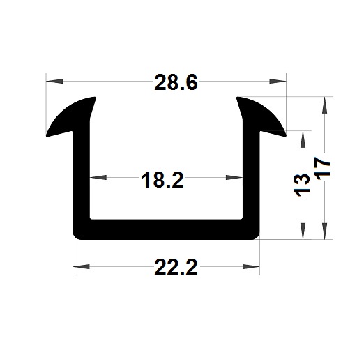 Joint vitrage - 17x28,60 mm