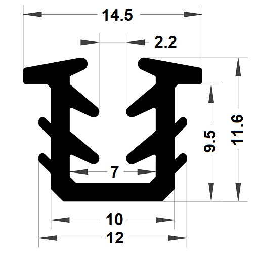 Joint vitrage - 11,60x14,50 mm