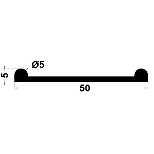 Edge covers profile - 5x50 mm