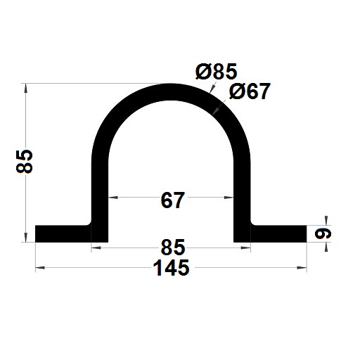 Bumper profile - 85x145 mm