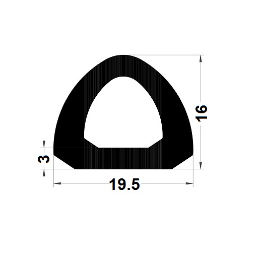 Profilé antichoc - 16x19,50 mm