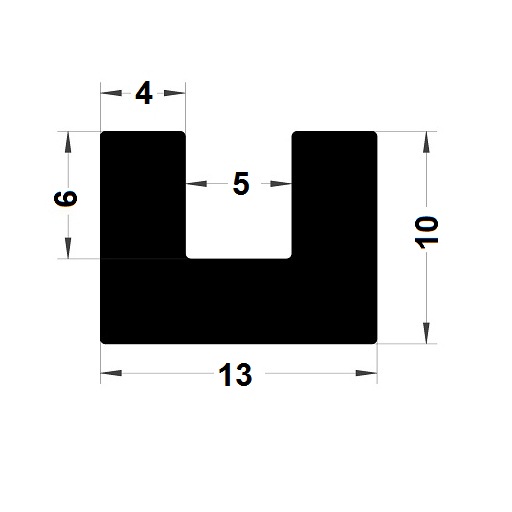 Profilé en U - 10x13 mm