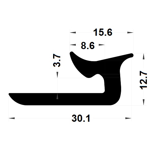Veranda & conservatory gasket - 30,10x12,70 mm