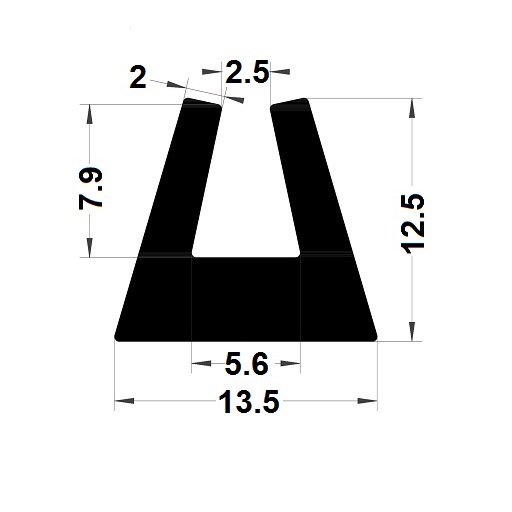 U Profile - 12,50x13,50 mm