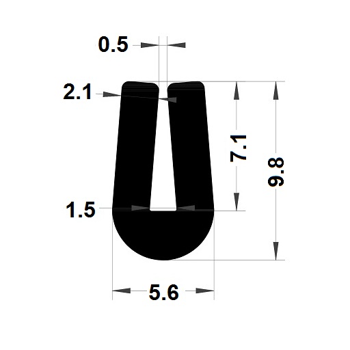 Round U Profile - 9,80x5,60 mm