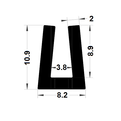 Profilé en U - 10,90x8,20 mm