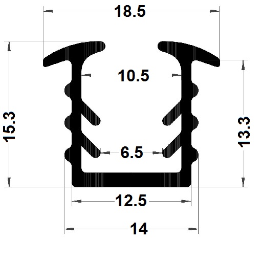 Joint vitrage - 15,50x18,50 mm