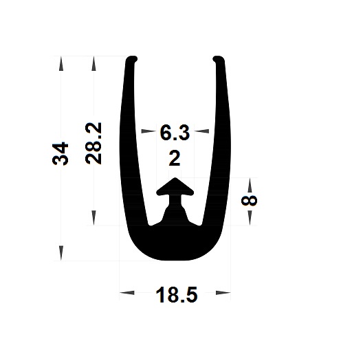 Veranda & conservatory gasket - 34x18,50 mm
