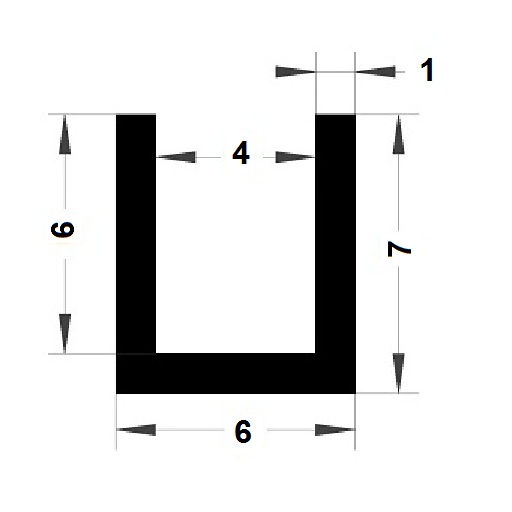 Profilé en U - 7x6 mm